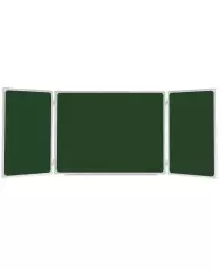 Kreidinė magnetinė, trijų dalių, pakabinama lenta 2x3, 150x100/300 cm, aliuminio rėmas, žalia