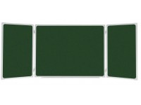 Kreidinė magnetinė, trijų dalių, pakabinama lenta 2x3, 200x100/300 cm, aliuminio rėmas, žalia