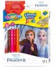 Spalvoti pieštukai COLORINO Disney "Ledo šalis" JUMBO, tribriauniai, su drožtuku, 12 spalvų