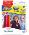 Spalvoti pieštukai COLORINO Disney "Ledo šalis" JUMBO, tribriauniai, su drožtuku, 12 spalvų
