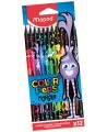 Spalvoti pieštukai MAPED Black Monster, 12 spalvų