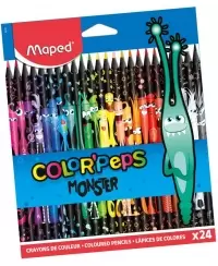 Spalvoti pieštukai MAPED Black Monster, 24 spalvos
