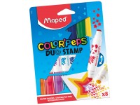 Flomasteriai MAPED Color Peps, su antspaudukais, 8 spalvos