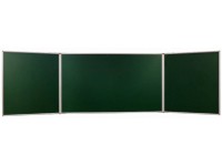 Kreidinė magnetinė trijų dalių lenta 2X3, 120x90/240 cm, aliuminio rėmas, žalia