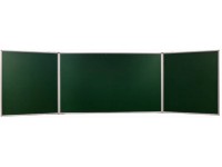Kreidinė magnetinė trijų dalių lenta 2X3, 300x150/1000 cm, aliuminio rėmas, žalia