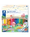 Spalvoti, ištrinami pieštukai STAEDTLER Noris erasable, 24 spalvos
