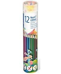 Spalvoti pieštukai STAEDTLER Noris colour 185, metalinėje apvalioje dėžutėje, 12 spalvų