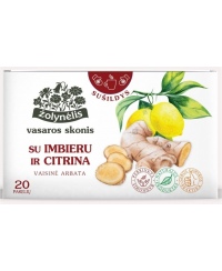 Vaisinė arbata VASAROS SKONIS su imbieru ir citrinomis, 20 x 2 g