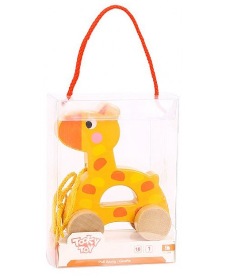 Medinis traukiamas žaisliukas TOOKY TOYS Žirafa