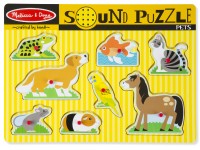 Medinė dėlionė su garsais MELISSA & DOUG Augintiniai