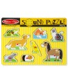 Medinė dėlionė su garsais MELISSA & DOUG Augintiniai