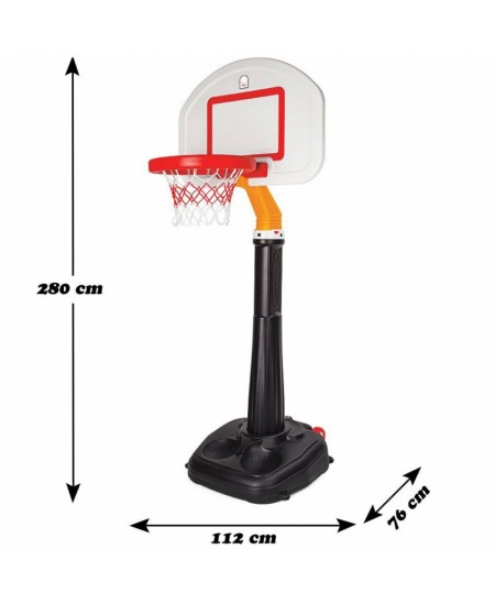 WOOPIE Duża Koszykówka 15-stopniowa Regulacja 280 cm do Prawdziwej Piłki