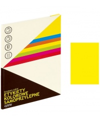 Etiketiniai lipdukai GRAND 210x297 mm, A4, 1 lipdukas lape, 25 lapų, neoninė geltona spalva