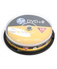 Laikmena HP DVD+R, 4.7GB, 16X, 10 vnt. iešmas