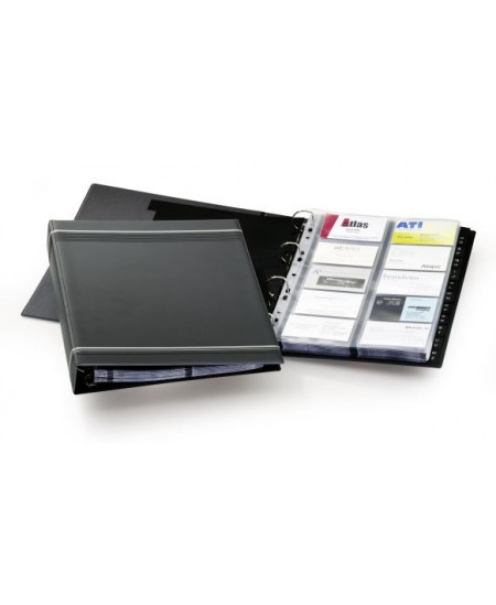 Vizitinių kortelių albumas DURABLE VISIFIX, 400 kortelių, juodas