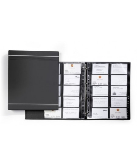 Vizitinių kortelių albumas DURABLE VISIFIX, 400 kortelių, juodas