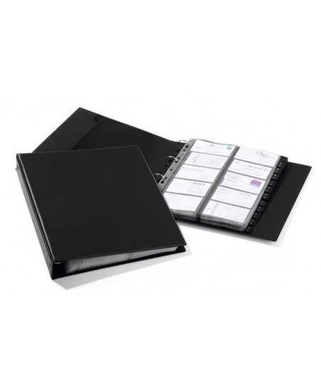 Vizitinių kortelių albumas DURABLE VISIFIX Economy, 400 kortelių, juodas