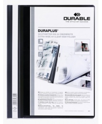 Aplankas su įsegėle ir kišene DURABLE Duraplus, A4, juodas