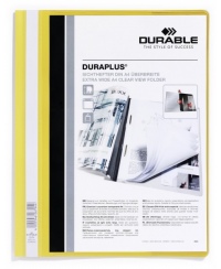 Aplankas su įsegėle ir kišene DURABLE Duraplus, A4, geltonas