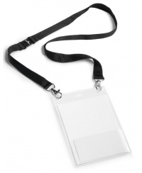 Vardinės kortelės dėklas DURABLE su juodu dirželiu, 105x148 mm
