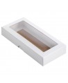 Dviejų dalių dovanų dėžutė su langeliu, 200х90х30 mm, baltos spalvos, 1 vnt.