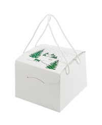 Kalėdinė dovanų dėžutė, 245x245x180 mm, baltos spalvos, 1 vnt.