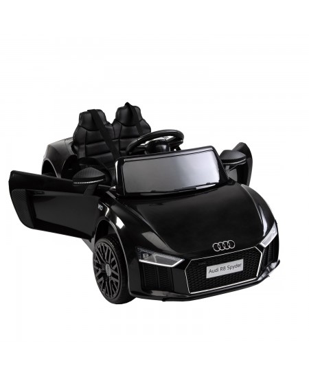 Naujausias licencijuotas elektromobilis AUDI R8, juodas