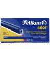 Rašalo kapsulės PELIKAN, GTP/5, mėlynos, ilgos, 6 vnt.