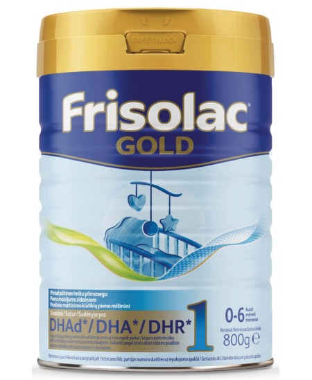 Pradinio maitinimo pieno mišinys FRISOLAC Gold 1, nuo 0 mėn., 800 g