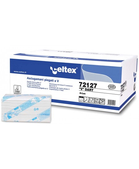 Lapiniai popieriniai rankšluosčiai CELTEX V Dart, 72127, V lenk., 200 serv., 1 pak.