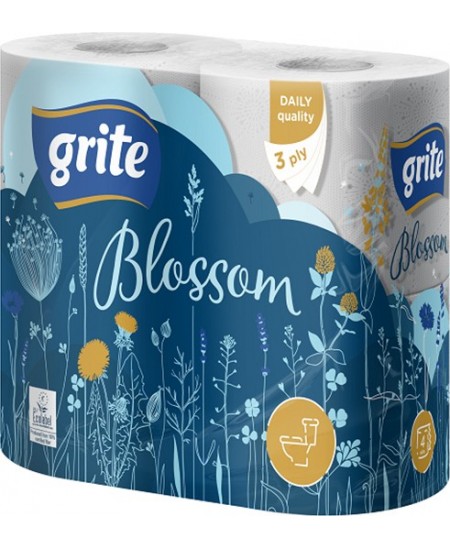 Buitinis tualetinis popierius GRITE Blossom, 4 ritiniai