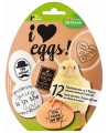Susitraukiantys lipdukai HEITMANN I love eggs, 12 vnt.