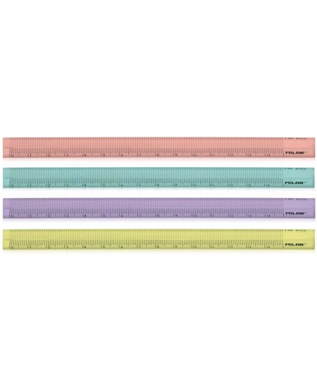 Liniuotė MILAN New Look. tribriaunė, 15 cm, įvairių spalvų