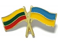 Ženkliukas LIETUVOS-UKRAINOS vėliavos, metalinis