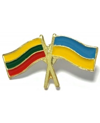 Ženkliukas LIETUVOS-UKRAINOS vėliavos, metalinis