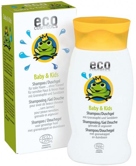 Ekologiškas kūdikių ir vaikų šampūnas ir dušo gelis ECO COSMETICS, 200 ml