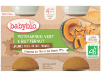 Ekologiška bulvių, žaliojo ir sviestinio moliūgų tyrelė BABYBIO, nuo 4 mėn., 2x130 g