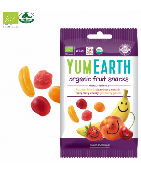 Ekologiški įvairių vaisių ir uogų skonių želė saldainiai YUMEARTH, 50 g