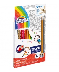 Spalvoti pieštukai FIORELLO Super Soft, 12 spalvų