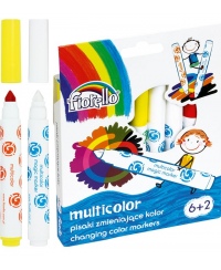 Spalvas keičiantys flomasteriai FIORELLO Multicolor GR-F166, 6 spalvos + 2 spalvos keitikliai