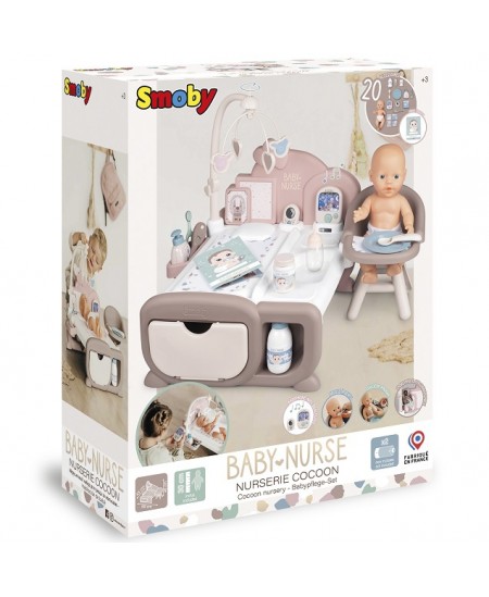 SMOBY Baby Nurse Elektroniczny Kącik Opiekunki + Lalka