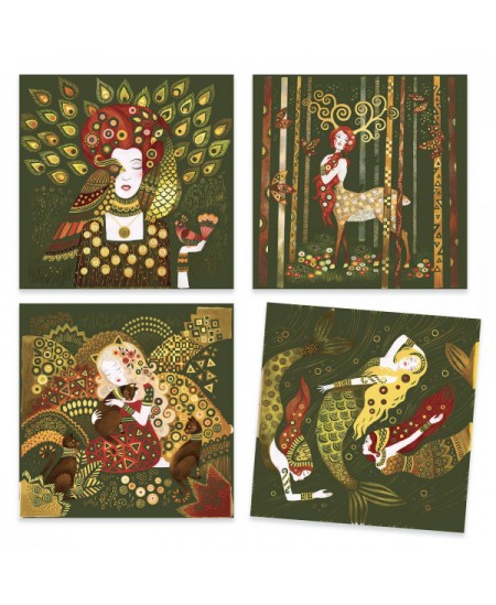 Kūrybinis rinkinys su raižymo kortelėmis DJECO Inspired By "Auksinė deivė"