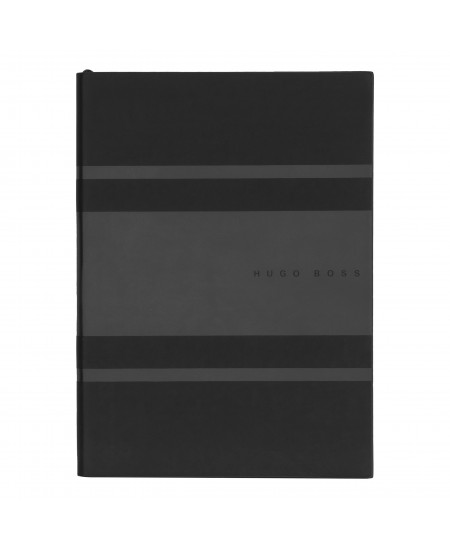 Užrašų knygelė Hugo Boss A5, juoda su pilkomis detalėmis
