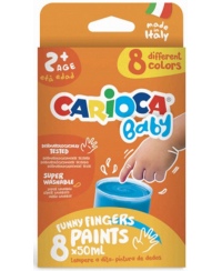 Dažai piešimui pirštais CARIOCA Baby, 8 spalvos
