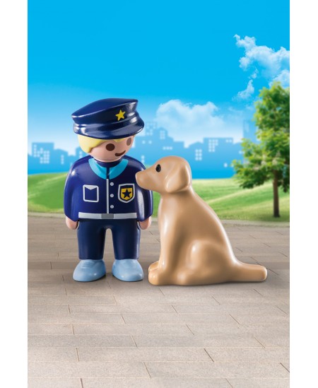 PLAYMOBIL 1.2.3 "Policininkas su šunimi", 70408