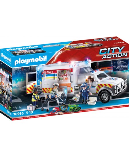 PLAYMOBIL City Action "Greitosios pagalbos automobilis su šviesomis ir garsu", 70936