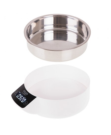 Adler Kitchen scale with a bowl AD 3166 Maximum weight (capacity) 5 kg, Graduation 1 g, Display type LCD, White