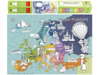 Žemėlapis su spalvinamomis detalėmis MONUMI Europos paminklai, 84x59 cm