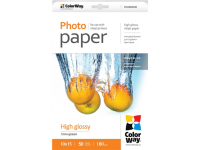 ColorWay High Glossy Photo Paper, 50 Sheets, 10x15, 180 g/m²