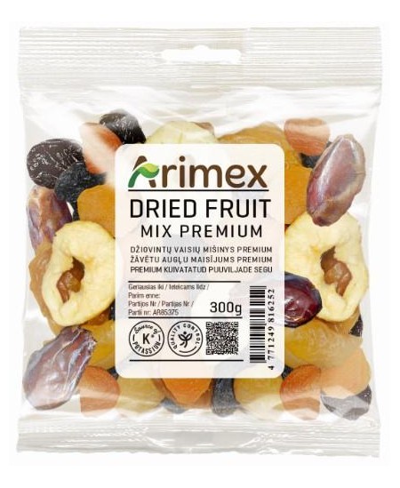 Džiovintų vaisių mišinys ARIMEX Premium, 300 g